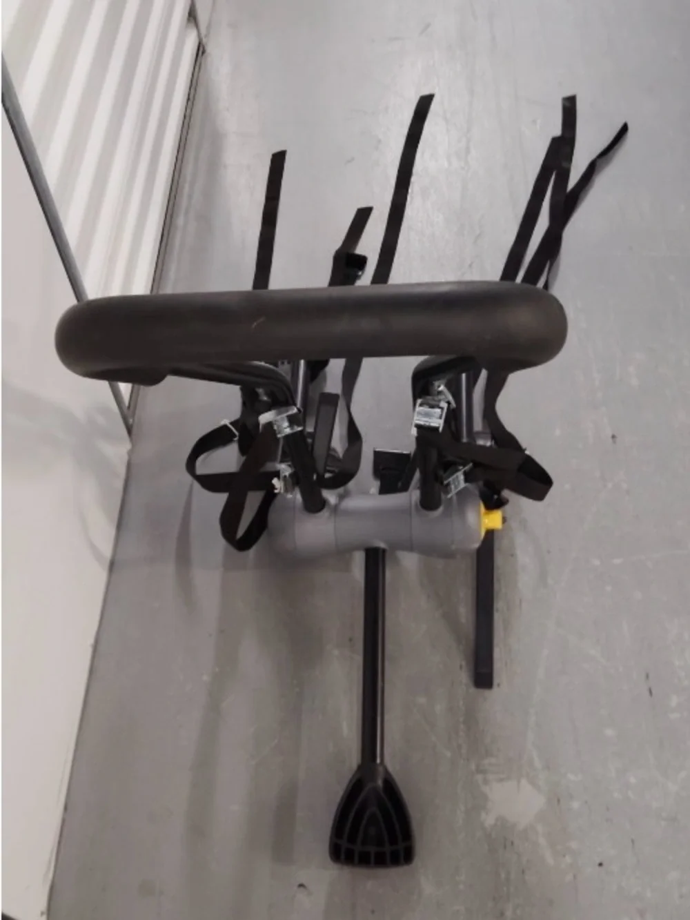 Aris Gray and Black Bike Rack Carrier with Yellow Accent